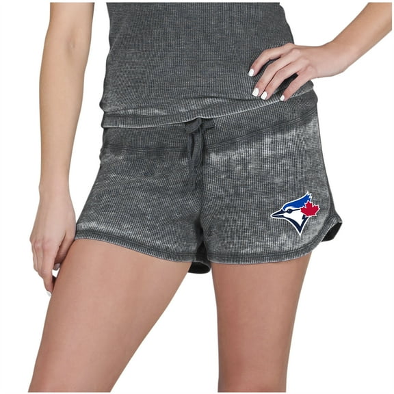 Women's Concepts Sport Charcoal Toronto Blue Jays Resurgence Waffle Knit Shorts