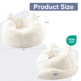 thumbnail image 3 of Ebenchico 3.6ft Cat Shaped Bean Bag Chair for Adults Teens Kids, Giant Faux Fur Plush Beanbag Chairs with Filler, Beige, 3 of 14
