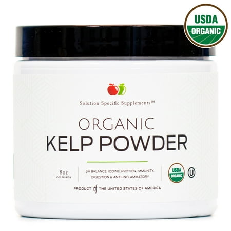 Organic Sea Kelp Powder Supplement - Bulk Raw Kelp & Dry Seaweed Powder 8oz 45 Serving Thyroid, Iodine, &