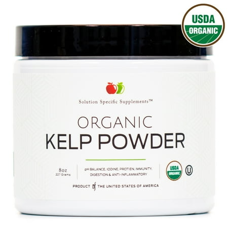 - Organic Sea Kelp Powder Supplement - Bulk Raw Kelp & Dry Seaweed Powder 8oz 45 Serving Thyroid, Iodine, & Digestion