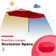thumbnail image 6 of Lacoo 15 Ft Red Patio Double Sided Outdoor Twin Table Umbrella Rectangular Large Market Umbrella with Crank for Patio Shade Outside Deck or Pool, 6 of 8