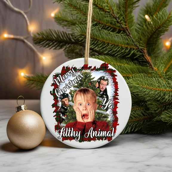 Home Alone Christmas Ornament - Merry Christmas Ya Filthy Animal Movie Ornament - Funny Christmas Movie Ornament Gift - Funny Xmas Tree Gift
