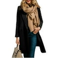 thumbnail image 4 of DAFEI Women Wool Coat Peacoat Jacket Thick Loose Double PeaCoat Woolen Spring Overcoat with Pockets, 4 of 8