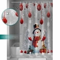 thumbnail image 3 of Fabric Shower Curtain, Christmas Ball Snowman Gifts Xmas Tree Snowflake Grey Bathroom Curtain with 12 Hooks Waterproof No Bad Odor Machine Washable Bath Curtains for Bathroom, Spa Room, 36"x78", 3 of 6