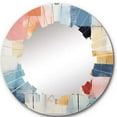 thumbnail image 2 of Designart "Colorful Contrasts Pink and Blue Mid Century" Abstract Round Wall Mirror - Mid-century Oval Printed Decorative Oversized Mirror - Multiple Color Options, 2 of 4