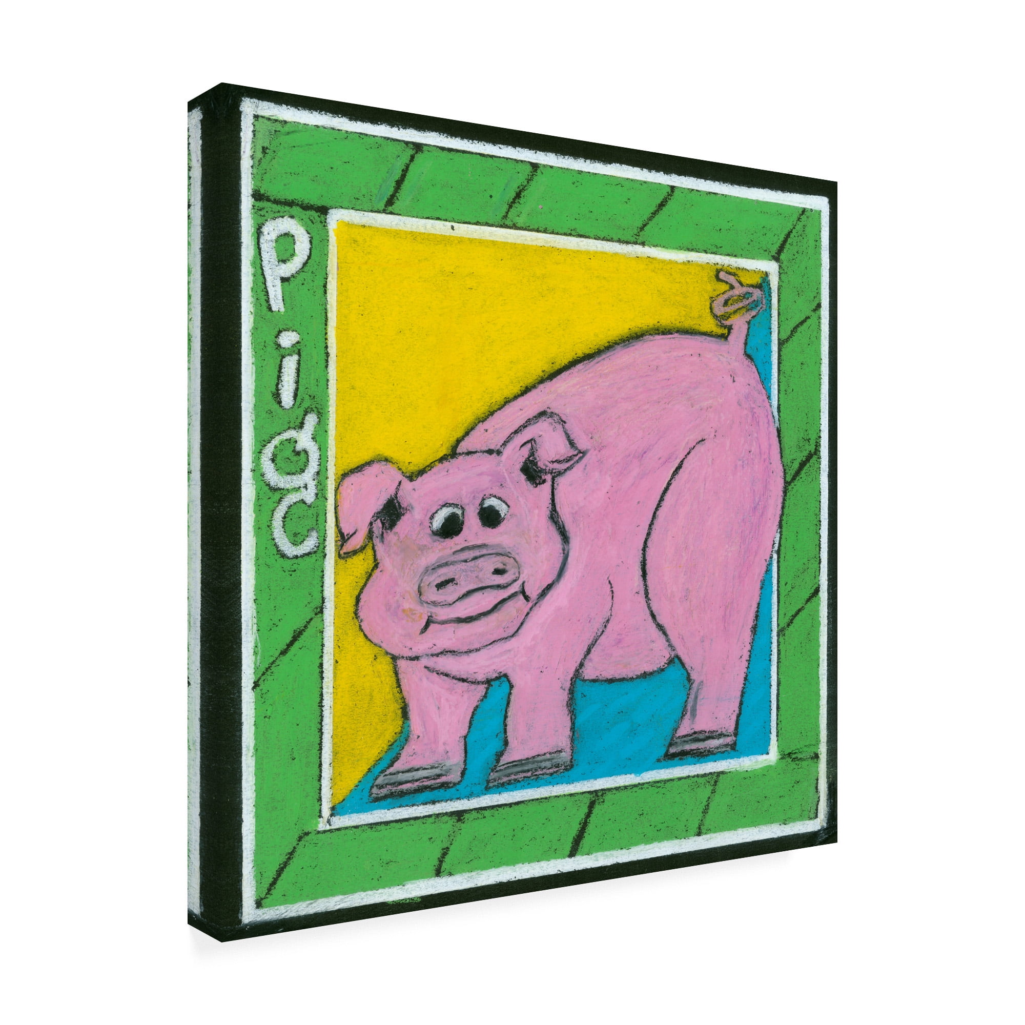 Trademark Fine Art 'Whimsical Pig' Canvas Art by Lisa Choate
