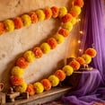 thumbnail image 4 of Rirozkan Artificial Marigold Flower Garland, 59.06 Inch Hanging Floral for Party, Home, Mantel, Indoor Outdoor, 4 of 6