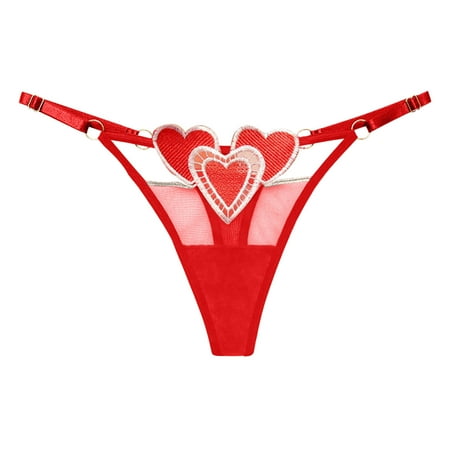 HYSYSB Crotchless Underwear for Women thongs for Women plus Size G String thong Panties for Women lace Briefs Hollow Out Crochet Panty G String Lingerie Underwear micro Thongs for Women Red One Size