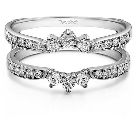 Personalized TwoBirch Women's Crown Inspired Half Halo Wedding Ring Guard Enhancer