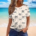 thumbnail image 3 of Perfectbot Women's Cute Print Crew Neck T-Shirt Short Sleeve Casual Daily Summer Top Tee, 3 of 5