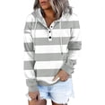 thumbnail image 2 of WEAIXIMIUNG Oversized Sweatshirt for Women Plus Size with Pockets Women's Pullover Drawstring Hoodies Tops Button Down Long Sleeve Sweatshirts with Pocket, 2 of 4