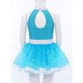 thumbnail image 4 of vastwit Kids Girls Sequins Ballet Dance Dress Jazz Latin Ballroom Dancewear Ballerina Sleeveless Tutu Skirt Leotards Blue 12, 4 of 7