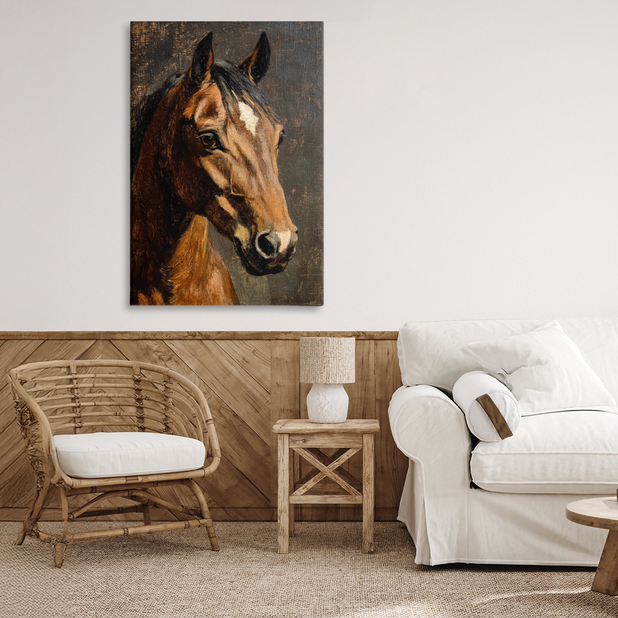 Stupell Industries Horse Portrait Study Canvas Wall Art, design by Petal Prints Design
