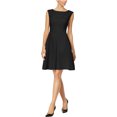 thumbnail image 1 of Vestido ajustado y acampanado Anne Klein para mujer, negro, 16, 1 of 1