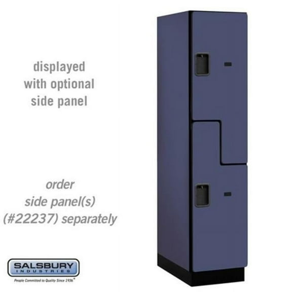 Salsbury Industries 18-27164BLU 18 in. Wide Double Tier S Style Designer Wood Locker, Blue - 1 x 6 ft.x 24 in.