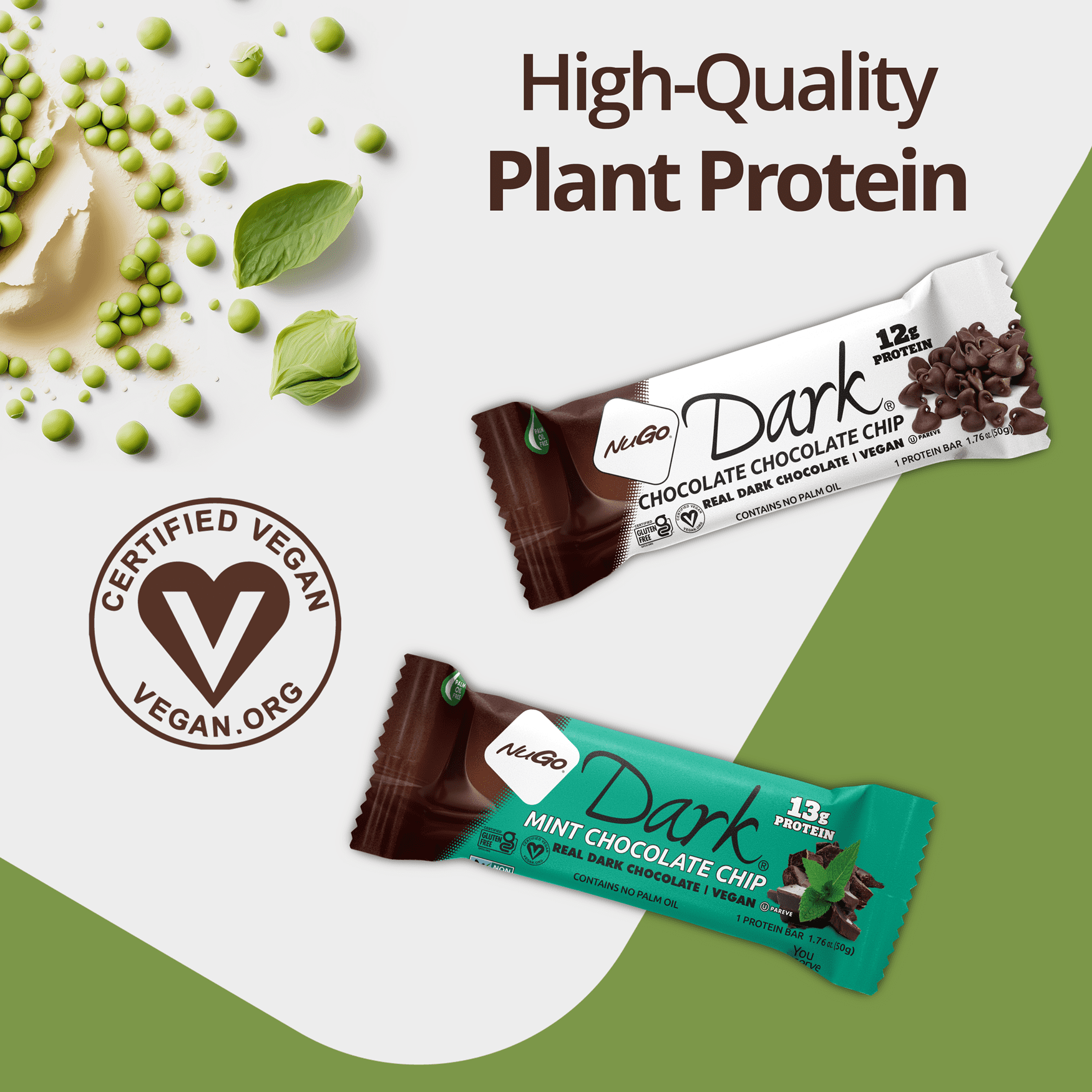 NuGo Dark Chocolate Cherry, 12g Protein Bar, Vegan, Gluten Free, Non-GMO, Kosher Pareve, 24 count