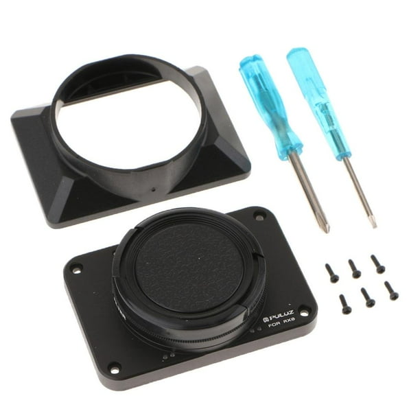 Para Sony RX0 Kit De Accesorios Para Lentes De Cámara Panel Frontal + Filtro UV + Parasol Negro Sunnimix Kit protector de lente