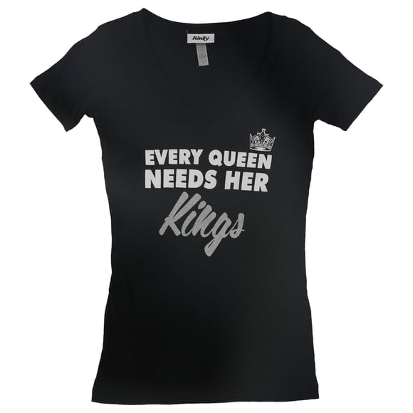 Rinky Womens Every Queen Needs Her Kings Graphic T-Shirt black M