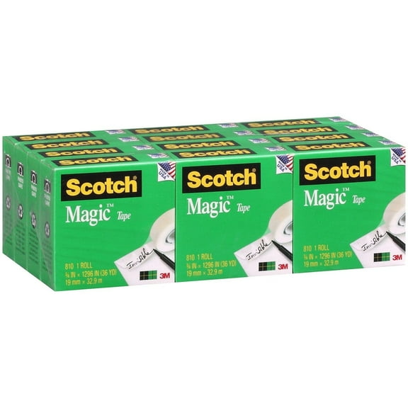 Scotch - 810 Magic Tape 3/4" x 1,296" - 12 Rolls