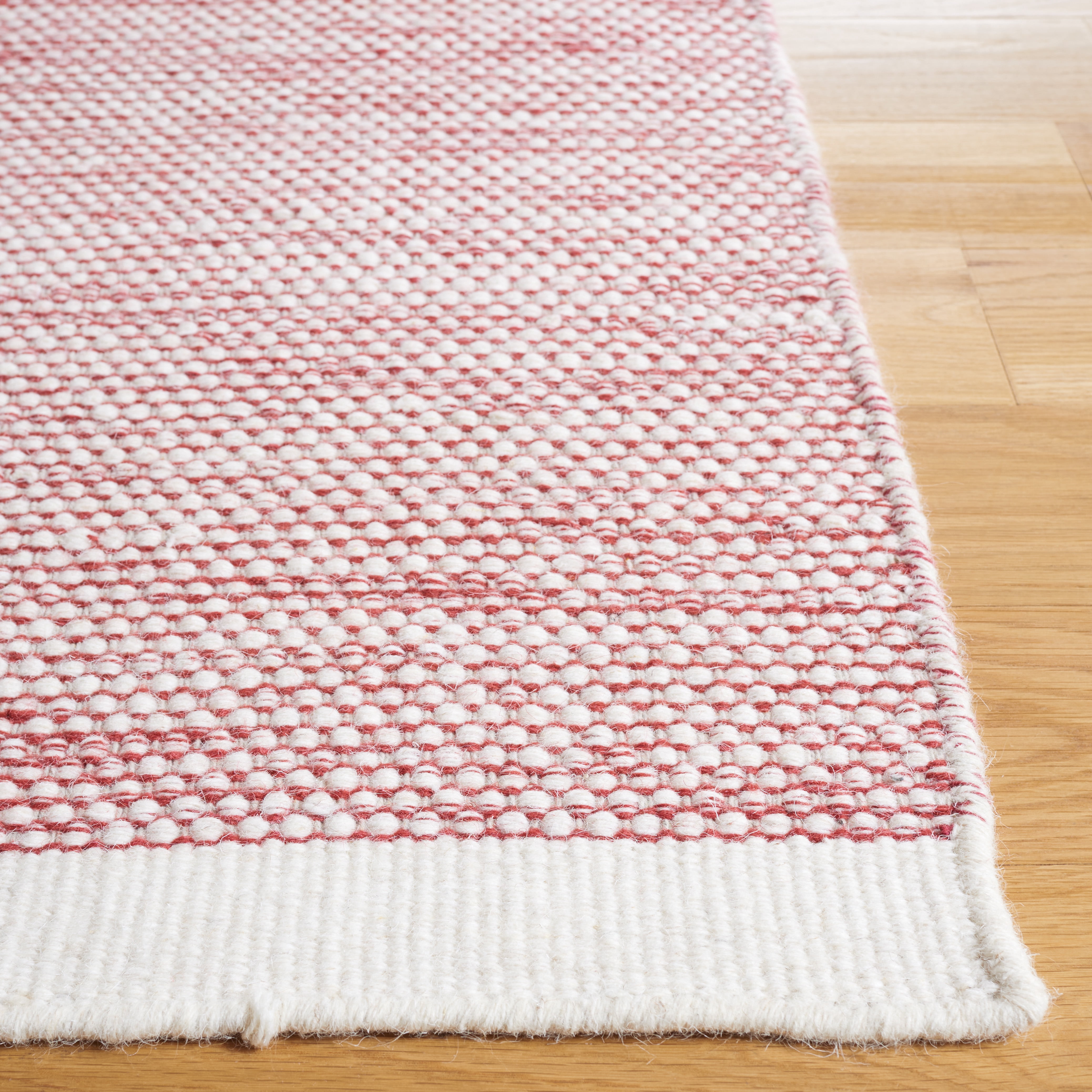 SAFAVIEH Natura Mellony Solid Runner Rug, Red/Ivory, 2'3" x 8'