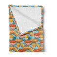 thumbnail image 2 of Vintage Airplane Soft Flannel Fleece Blanket, Zeppelin Hot Air Balloon Blimp and Propeller Plane Pattern in Cloudy Sky, Cozy Plush for Indoor and Outdoor Use, 50" x 70", Multicolor, by Ambesonne, 2 of 5