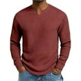thumbnail image 3 of Long Sleeve Shirts for Men, Men's Waffle Long Sleeve Shirts V Neck Thermal Pullover Tops Knit Tshirt Casual Basic Lightweight Undershirt, 3 of 7