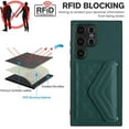 thumbnail image 3 of for Samsung Galaxy S24 Ultra Slim Case with Card Holders and Strap for Women, Samsung Galaxy S24 Ultra Phone Case Wallet PU Leather Kickstand RFID Blocking Flip Shockproof Wallet Case - Green, 3 of 11
