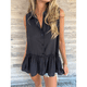 thumbnail image 5 of Blusas Tipo Babydoll Peplum Sin Mangas de Verano para Mujer, Informales, Holgadas y Estilo Túnica. Negro XXL, 5 of 8