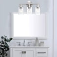 thumbnail image 3 of Revtronic 3-Light Brushed Nickel Bathroom Vanity Light Sconces with Clear Glass Shades, 3 of 6
