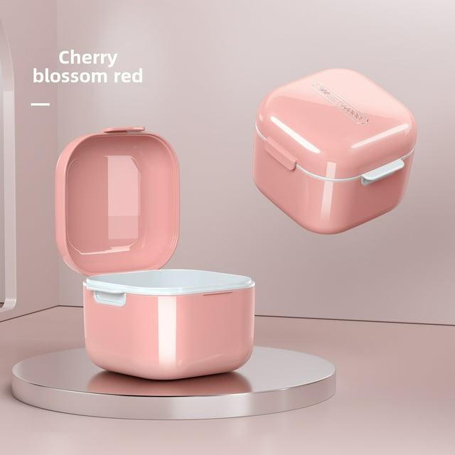 Boîtier de Retenue Orthodontique Rouge Sakura Mignon - Boîte de Rangement Compacte et Portable pour Appareils Invisibles, Aligneurs et Petits Objets - Matériau 100 % Nouveau Durable avec Ouverture/fermeture Facile - Idéal pour les Déplacements