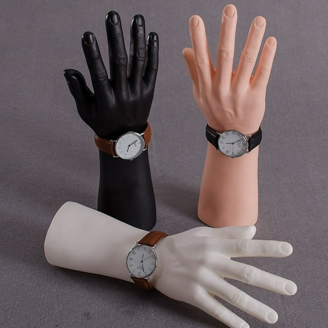 Modelo de mano de hombre, accesorios de vinilo hueco, mate, duro, anillo de reloj para hombre, guantes de protección laboral industrial, modelo de mano falsa para hombre