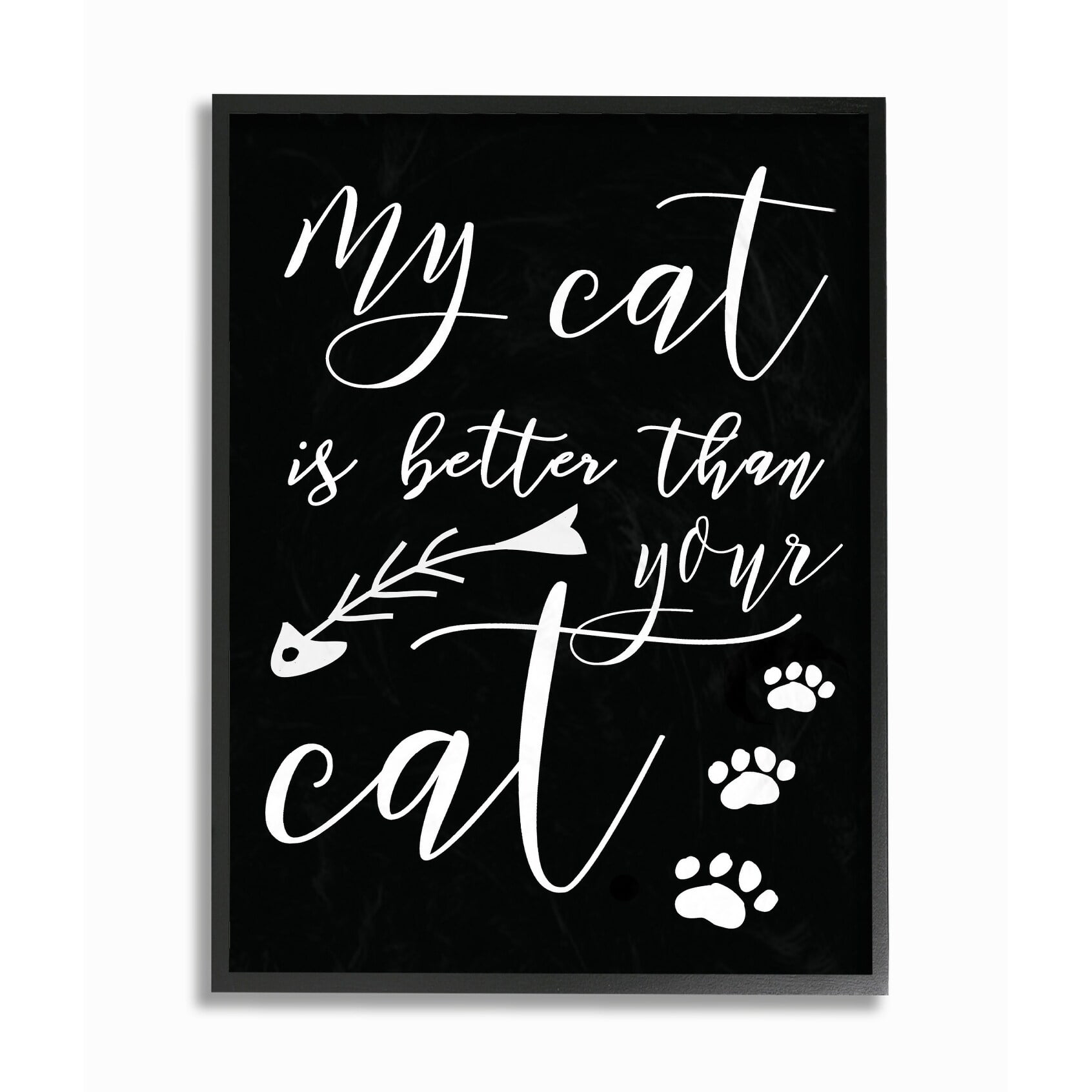 Stupell My Cat is Better Than Your Cat Framed Giclee Texture Art 11 x 14