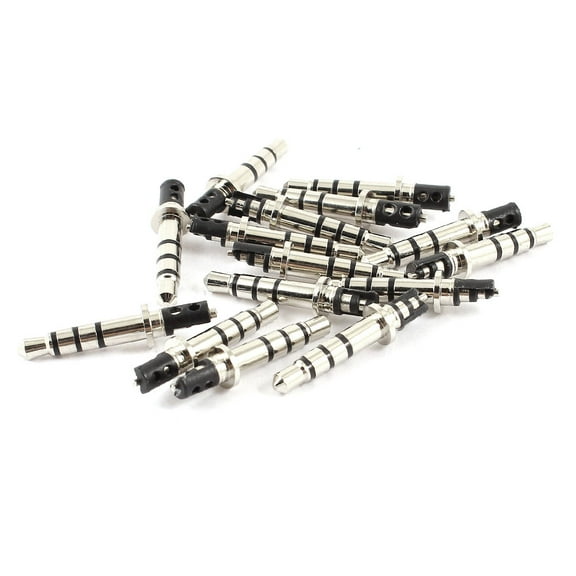 Unique Bargains 15 Pieces 3.5mm 4 Pole Male Headset Plug Audio Jack Connector 24mm Long