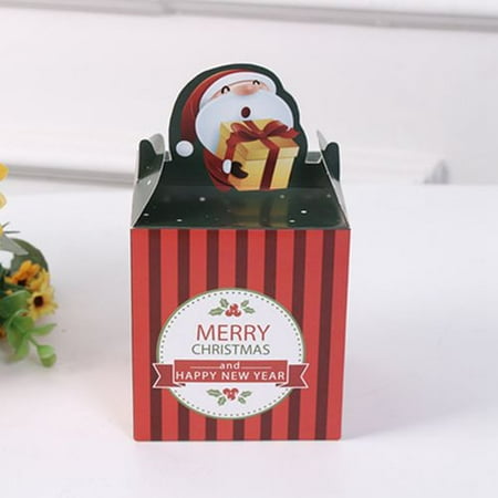 Christmas Eve Gift Bags AkoaDa 5 Pcs Christmas Eve Apple Box Party Paper Favour Gift Sweets Bags ()