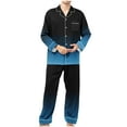 thumbnail image 1 of Buttons for Pants Mens Long Sleeve Men Casual Turndown Button Turndown Gradient Print Long Sleeve Blouse And Trousers Elastic Waisted Pants Set Casual Pants for Men Long Sleeve Blouse, 1 of 9