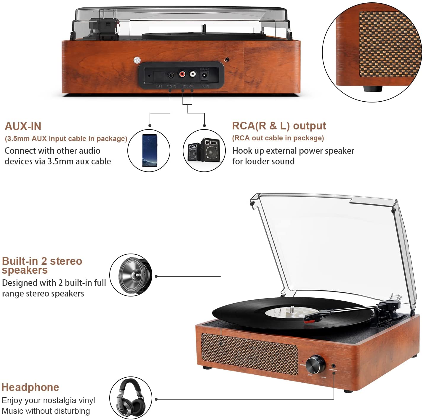 Buy DIGITNOW Vintage Vinyl Bluetooth 