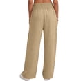 thumbnail image 5 of Womens Baggy Wide Leg Palazzo Pants Summer Casual Boho Smocked High Waist Lounge Trousers Beach Travel Vacation Pants S, 5 of 5