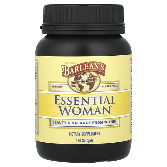 Barlean's Essential Woman Oil Blend from Flaxseed Oil with Omega 3 6 9 and GLA - Non-GMO, Gluten Free - 120 Softgels