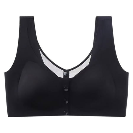 hcuribad Comfortable Bras for Women Wirefree Push up Bra Womens Front Close Wirefree Comfortable Elastic Easy Close Sports Seamless Bras 2024 New  Nude Bralette Plus Size Bra Black XXL