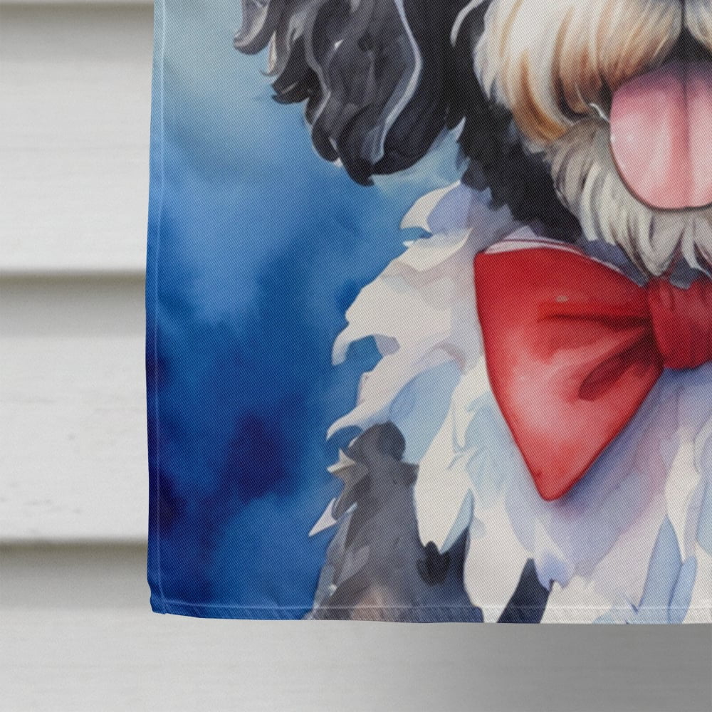Portuguese Water Dog Patriotic American House Flag 28 in x 40 in