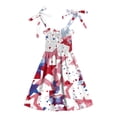 thumbnail image 4 of Xudanell Girls 4th of July Dress Toddler Butterfly USA Sundress Stars Stripes Dresses Kids Patriotic Clothes 2-8 Years (Red, 4-5 Years), 4 of 5