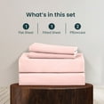 thumbnail image 4 of 900 Thread Count 100% Egyptian Cotton 4-Piece Bed Sheet Set (1 Flat, 1 Fitted Sheet, 2 Pillow Covers) 15 Inches Deep Pocket Size Twin Color Pink Solid, 4 of 6