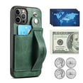 thumbnail image 4 of iPhone 13 Pro Wallet Case, with Card Holder Case with Stand Case Wallet Detachable iPhone Case - Green, 4 of 8