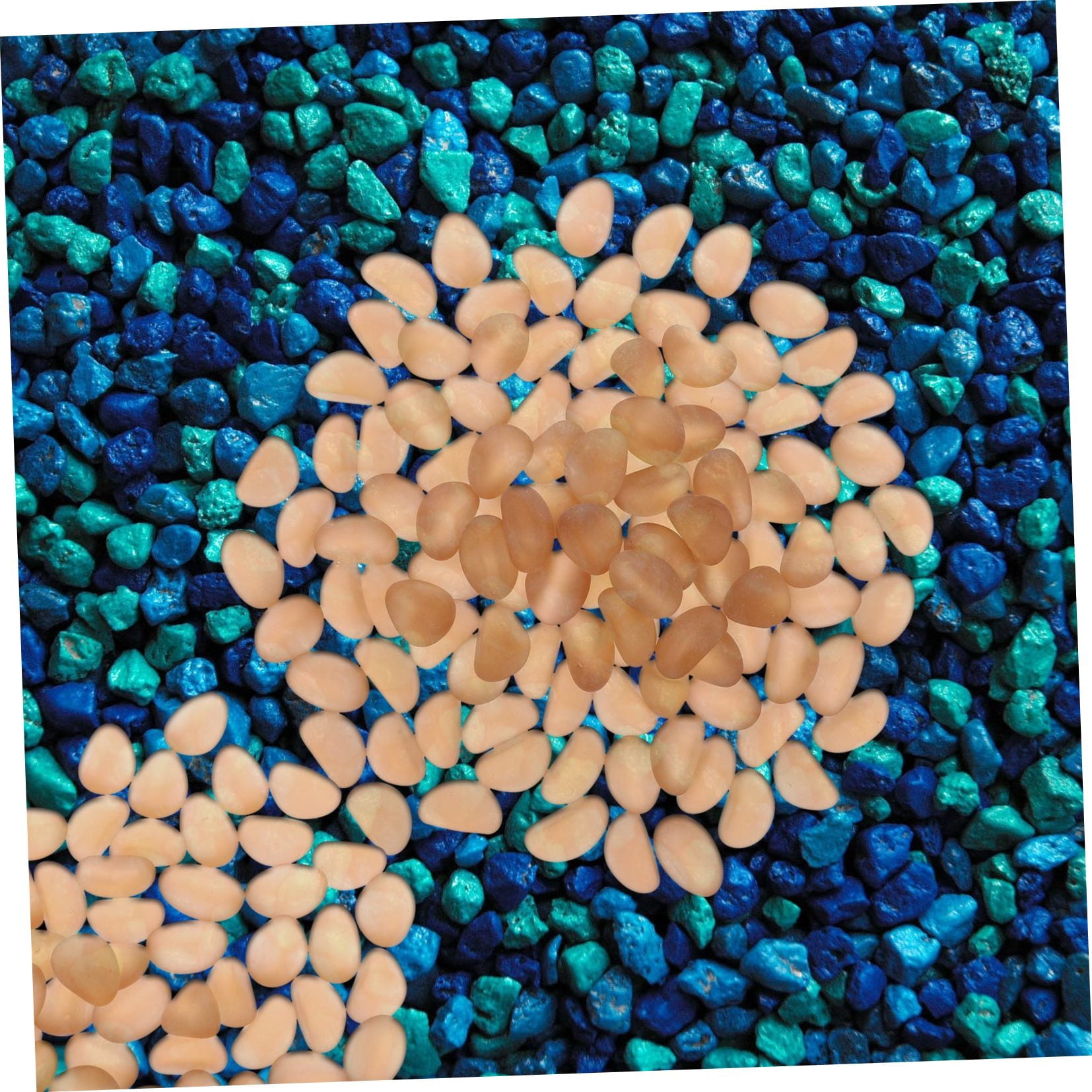 CTIRCHIU Orange Glass Stones for Aquarium Decor and Garden Landscaping, Decorative Fish Accessories