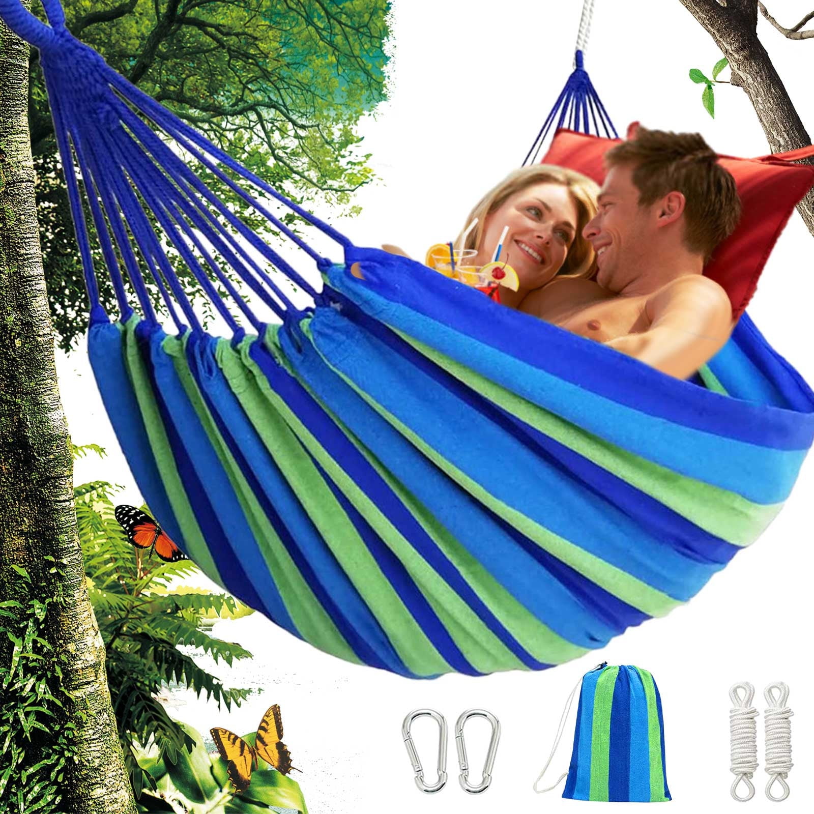 SBYOJLPB Hamacs de Jardin Confortables en Tissu avec Sangles pour