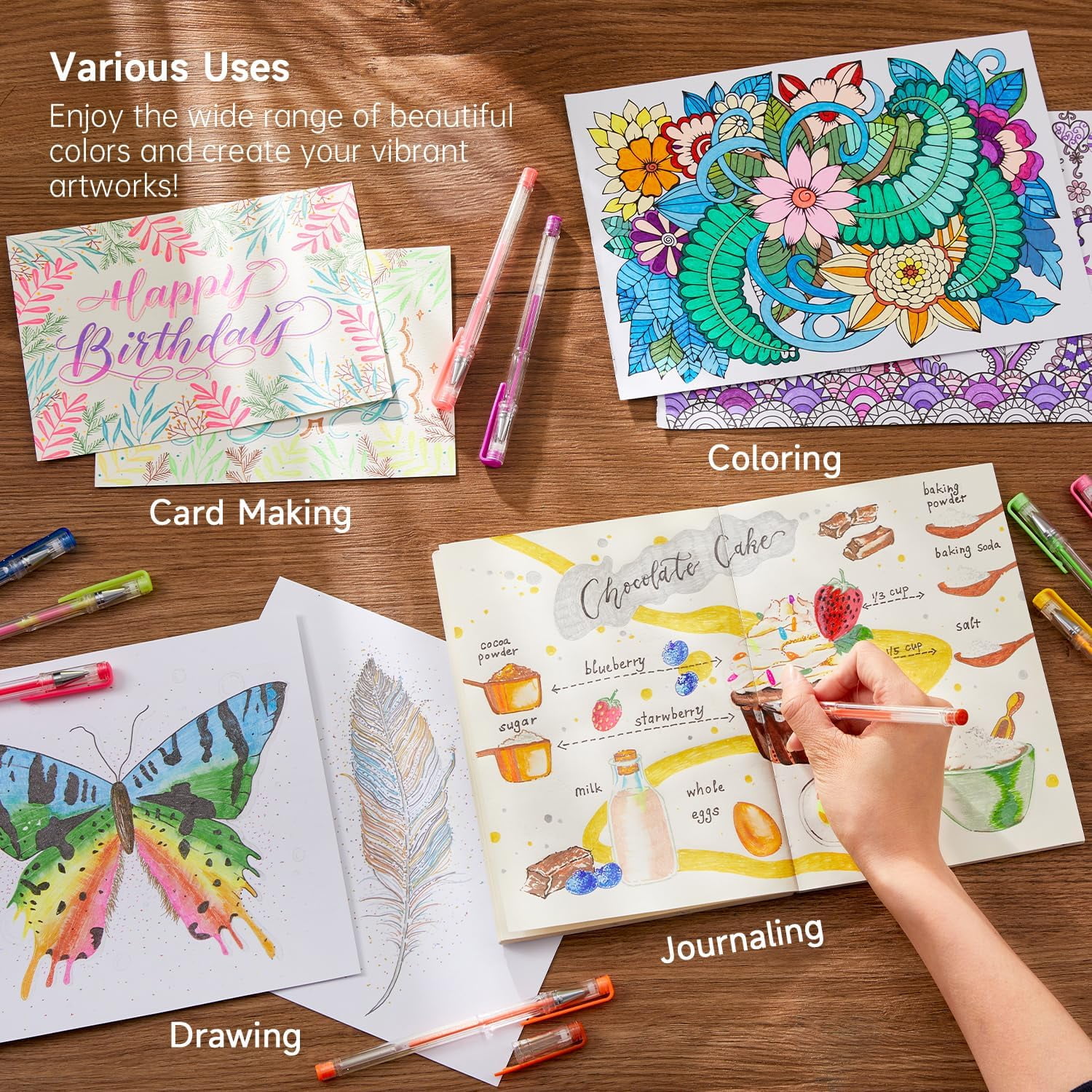360 Pack Paint Gel Pens Set, Shuttle Art 180 Colors Gel Pen Set Plus 180 Color Refills for Adult Coloring Books Doodling Drawing Art Markers