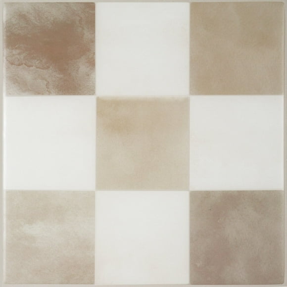 Smart Tiles Dosseret Autocollant à Peler et Coller, 5 Carreaux Adhésifs, Damier Beige/ivoire, 7,75 Pouces X 7,75 Pouces