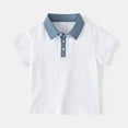 thumbnail image 2 of KAUOD Short Sleeved Lapel T Shirt for Boys School Stand Up Collar Solid Color Casual Top Outdoor Wear Sport Tees, 2 of 7