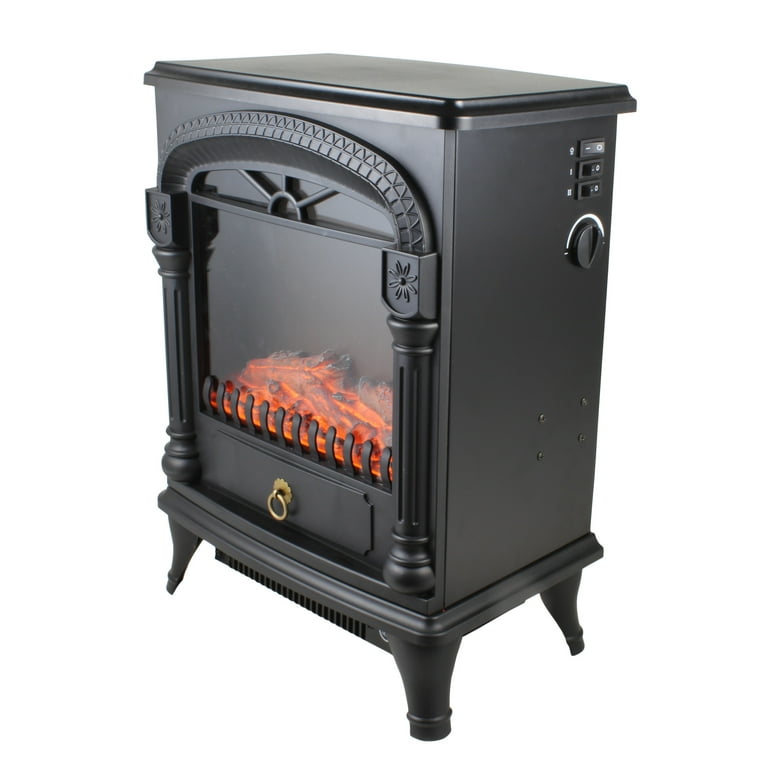 Comfort Zone CZFP4 Electric Fireplace Stove Heater, Black - Walmart.com