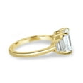 thumbnail image 3 of 2.00Ct Emerald Cut Art-Deco Lab-Grown Diamond Trilogy Engagement Ring, 10K Yellow Gold, US 4, 3 of 8